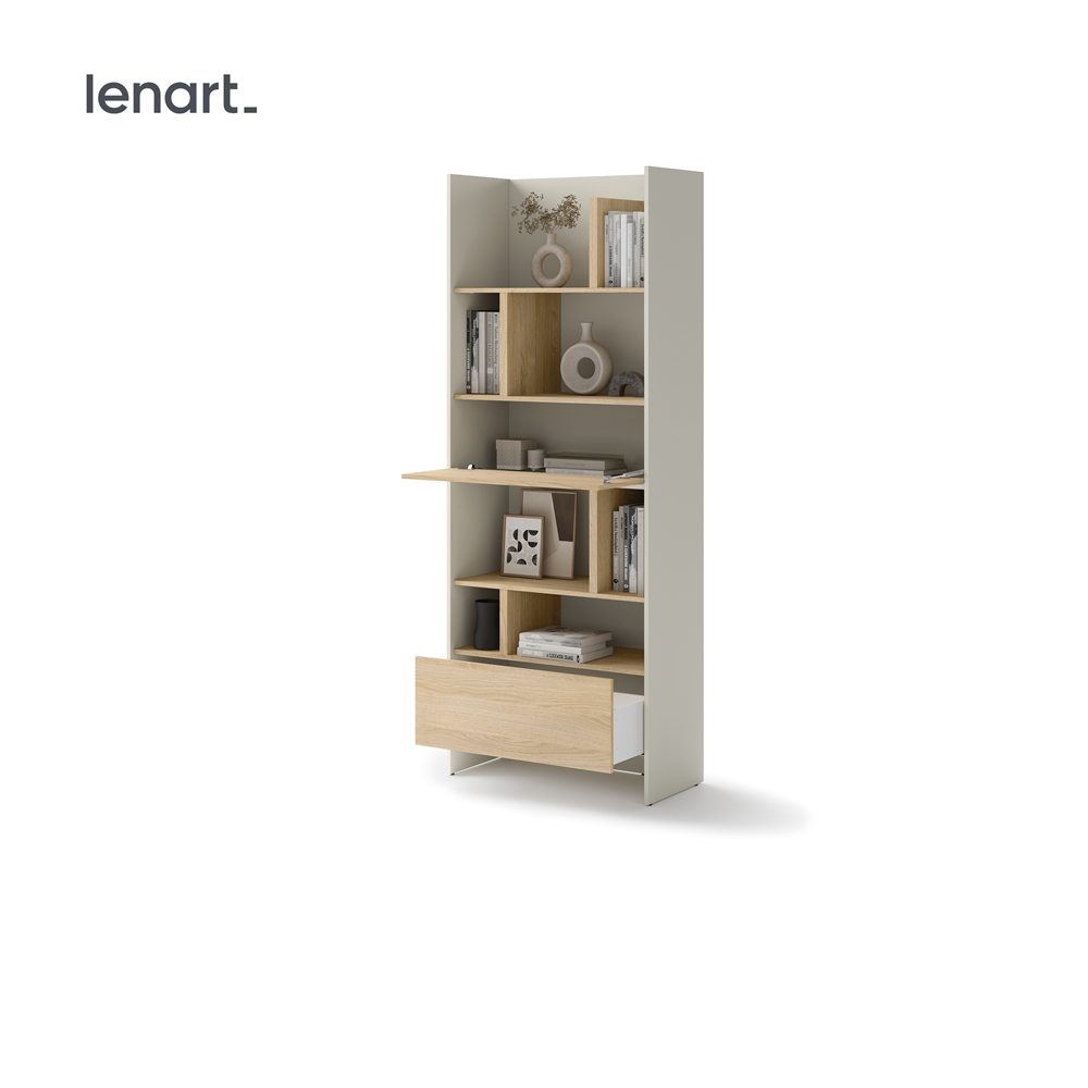 BED CONCEPT BC-22v2 - regał 84x218 - kaszmir/dąb nagano