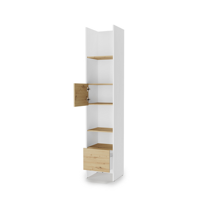 BED CONCEPT BC-23v2 regał 44x218 - biały/dąb artisan