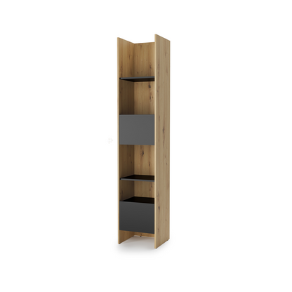 BED CONCEPT BC-23 regał 44x218 - dąb artisan/czarny