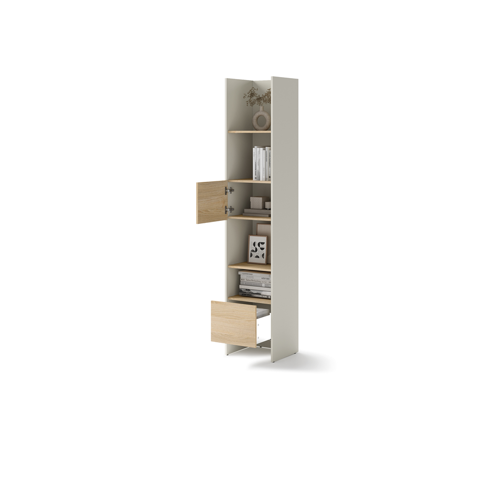 BED CONCEPT BC-23v2 regał 44x218 - kaszmir/dąb nagano