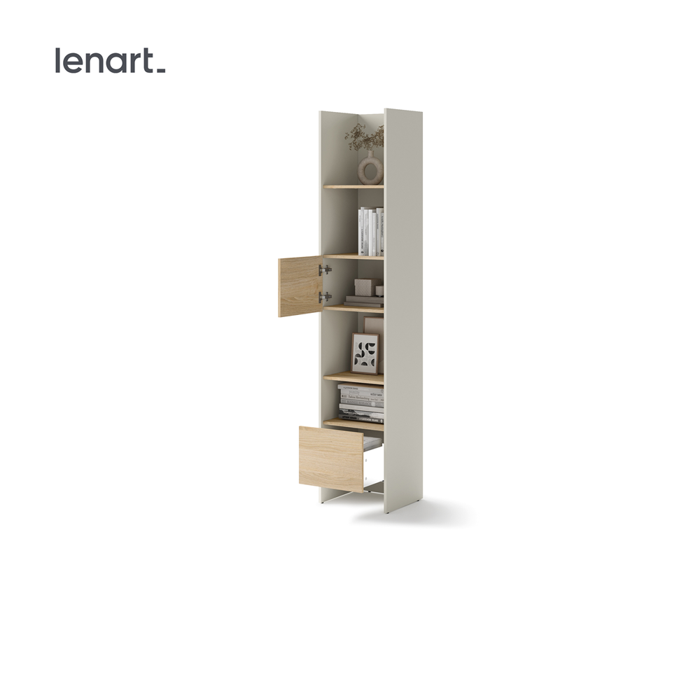 BED CONCEPT BC-23v2 regał 44x218 - kaszmir/dąb nagano