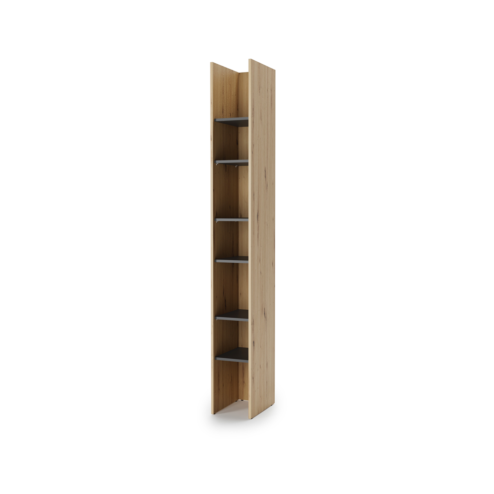 BED CONCEPT BC-24v2 regał 27x218 - dąb artisan/czarny