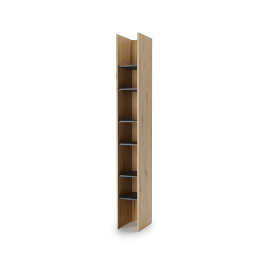 BED CONCEPT BC-24v2 regał 27x218 - dąb artisan/czarny