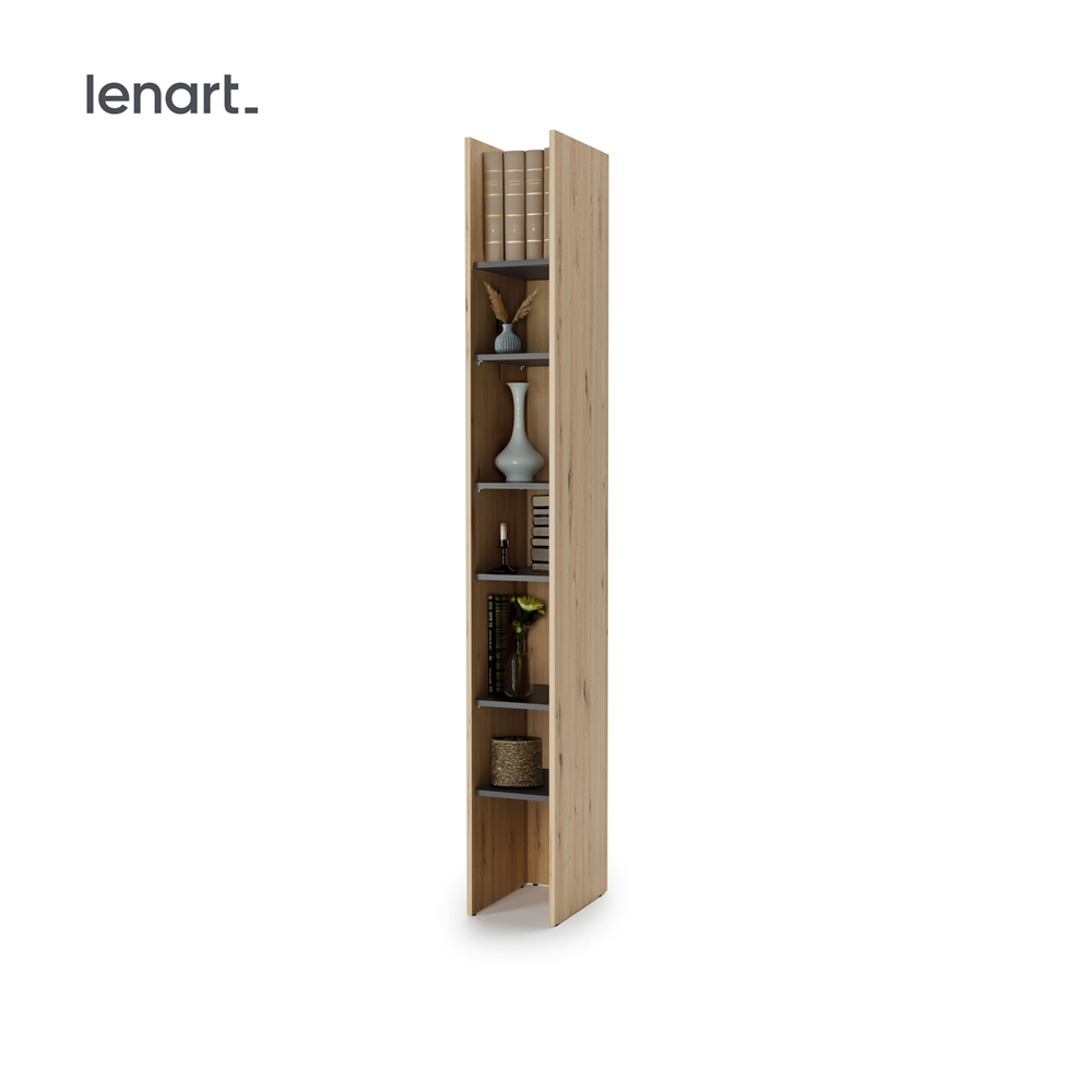 BED CONCEPT BC-24v2 regał 27x218 - dąb artisan/czarny