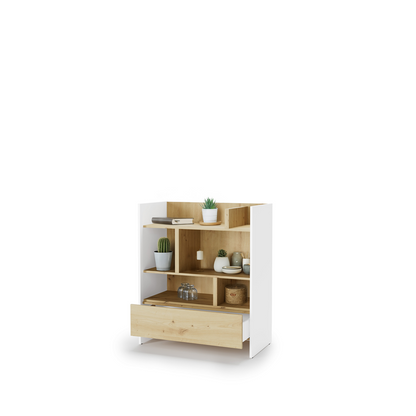 BED CONCEPT BC-25 regał 92x108 - biały/dąb artisan
