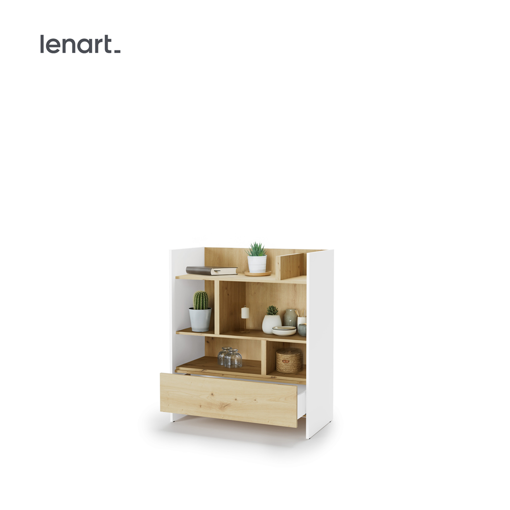 BED CONCEPT BC-25 regał 92x108 - biały/dąb artisan