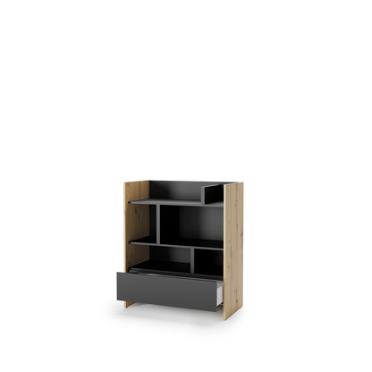 BED CONCEPT BC-25 regał 92x108 - dąb artisan/czarny