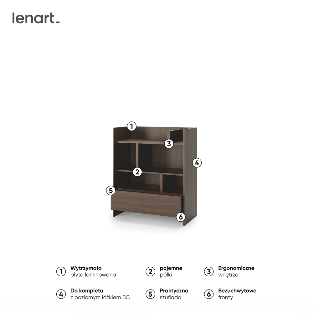 BED CONCEPT BC-25 regał 92x108 - dąb dunin