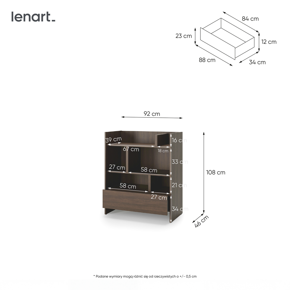 BED CONCEPT BC-25 regał 92x108 - dąb dunin