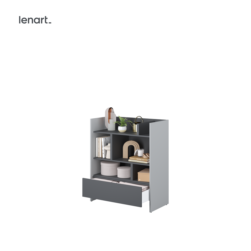 BED CONCEPT BC-25 regał 92x108 - szary/grafit