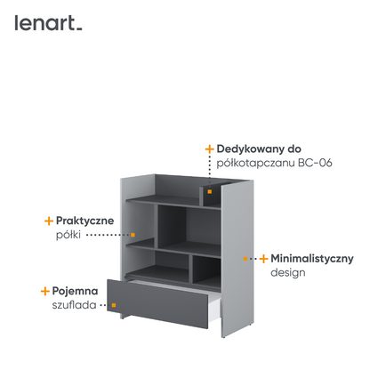BED CONCEPT BC-25 regał 92x108 - szary/grafit