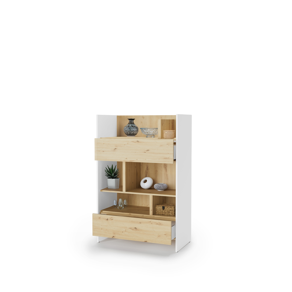 BED CONCEPT BC-26 regał 92x138 - biały/dąb artisan