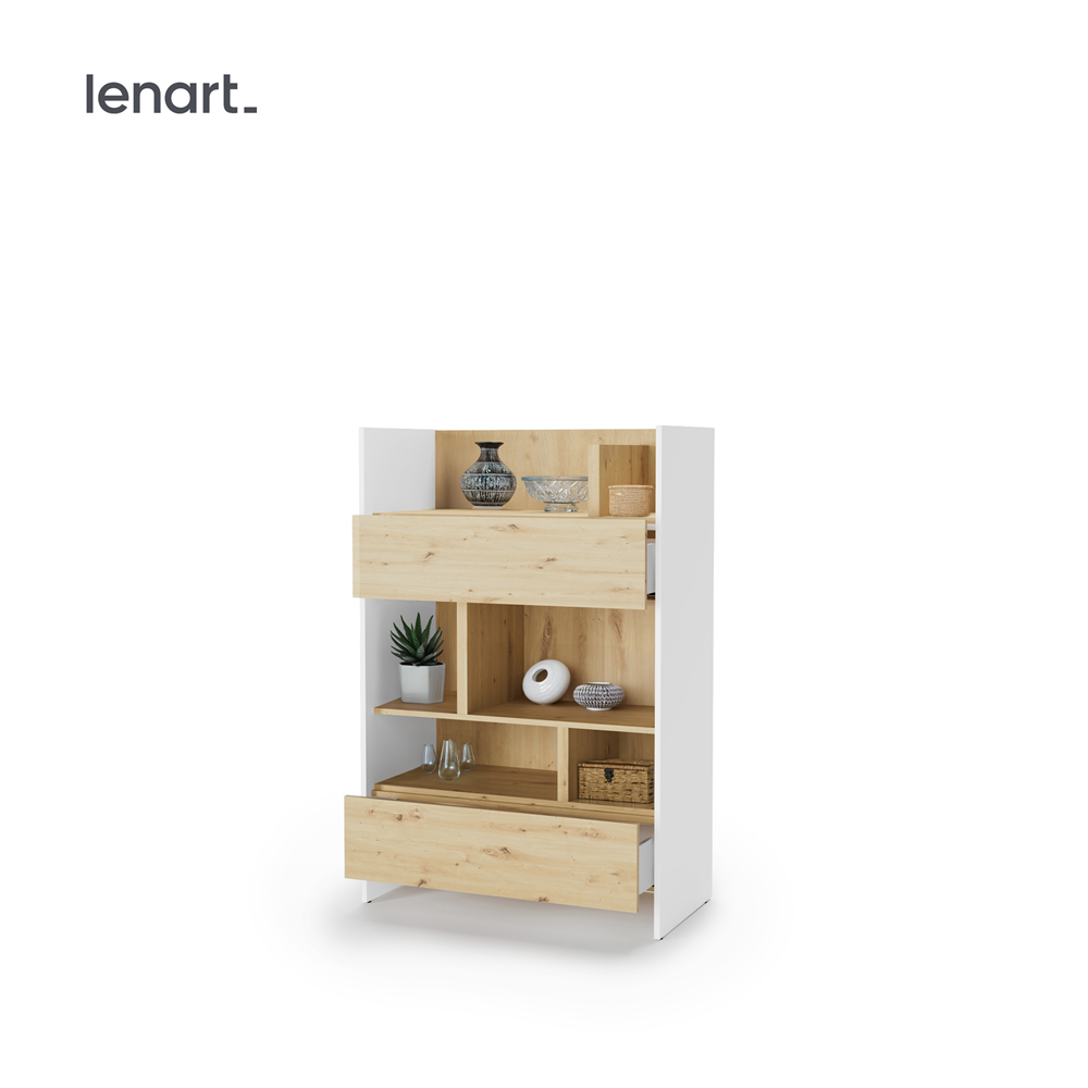 BED CONCEPT BC-26 regał 92x138 - biały/dąb artisan