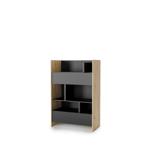 BED CONCEPT BC-26 regał 92x138 - dąb artisan/czarny