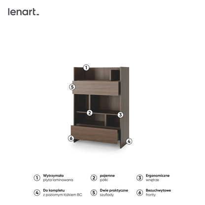 BED CONCEPT BC-26 regał 92x138 - dąb dunin