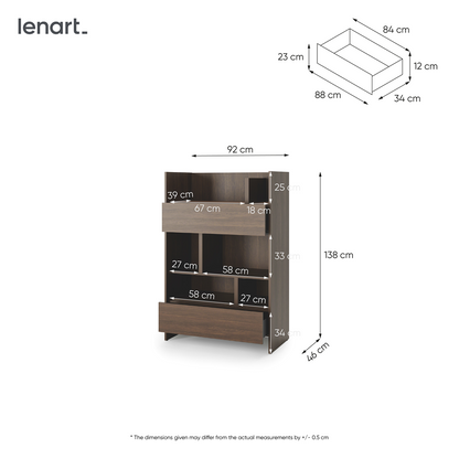BED CONCEPT BC-26 regał 92x138 - dąb dunin