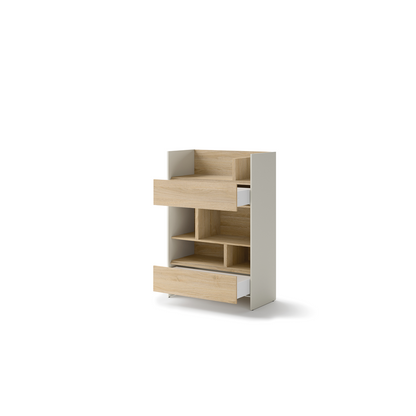 BED CONCEPT BC-26 regał 92x138 - kaszmir/dąb nagano