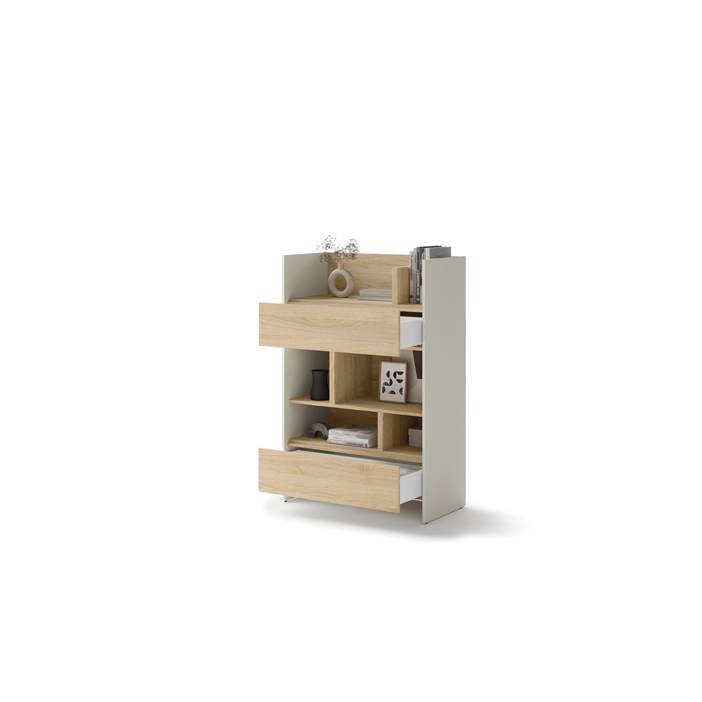 BED CONCEPT BC-26 regał 92x138 - kaszmir/dąb nagano
