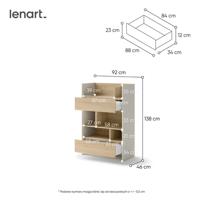 BED CONCEPT BC-26 regał 92x138 - kaszmir/dąb nagano