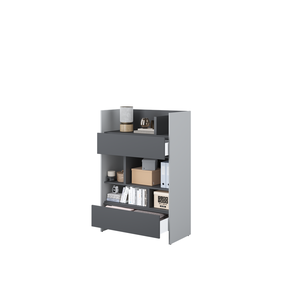 BED CONCEPT BC-26 regał 92x138 - szary/grafit