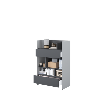 BED CONCEPT BC-26 regał 92x138 - szary/grafit