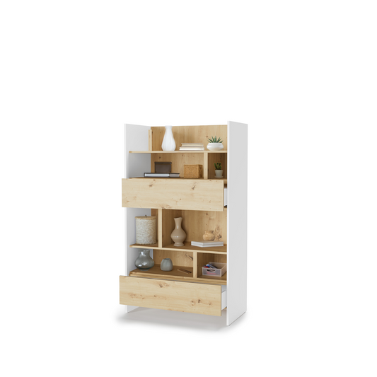 BED CONCEPT BC-27 regał 92x158 - biały/dąb artisan