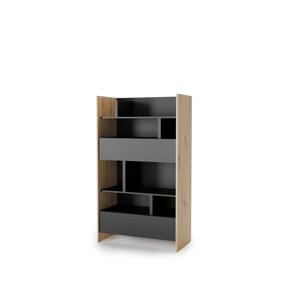 BED CONCEPT BC-27 regał 92x158 - dąb artisan/czarny