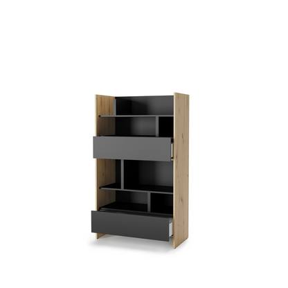 BED CONCEPT BC-27 regał 92x158 - dąb artisan/czarny