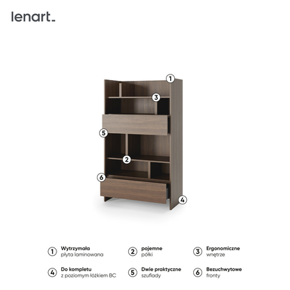 BED CONCEPT BC-27 regał 92x158 - dąb dunin