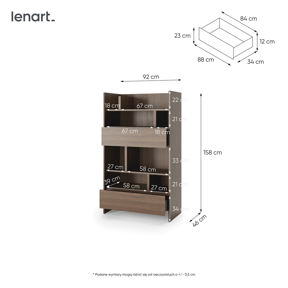 BED CONCEPT BC-27 regał 92x158 - dąb dunin