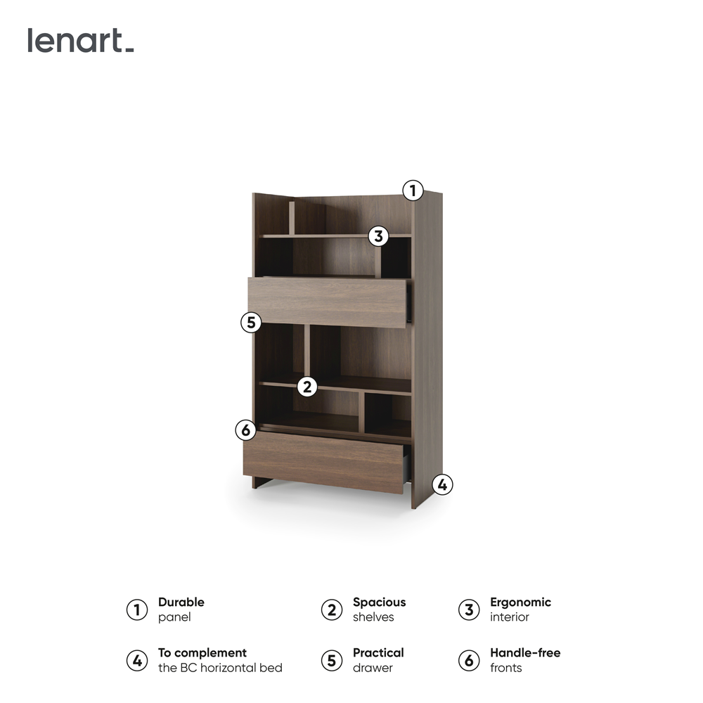 BED CONCEPT BC-27 regał 92x158 - dąb dunin