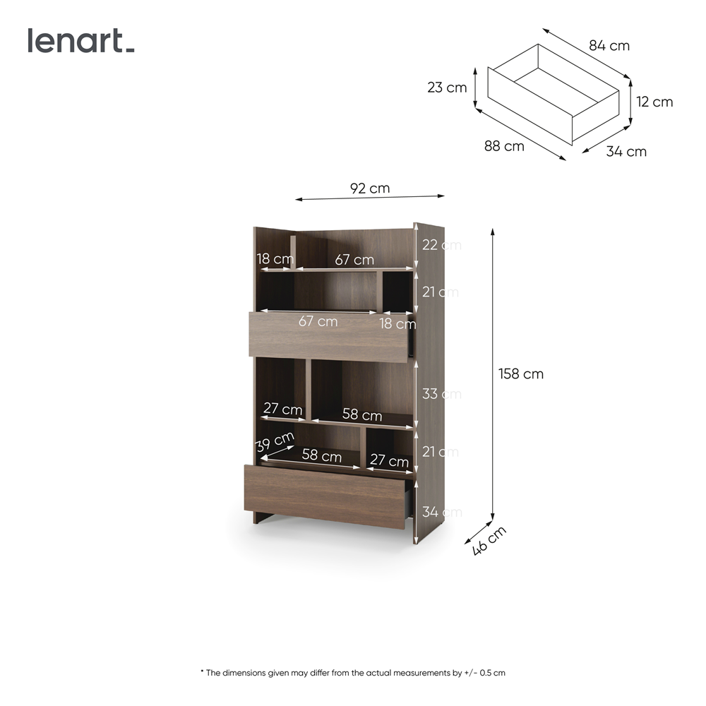 BED CONCEPT BC-27 regał 92x158 - dąb dunin