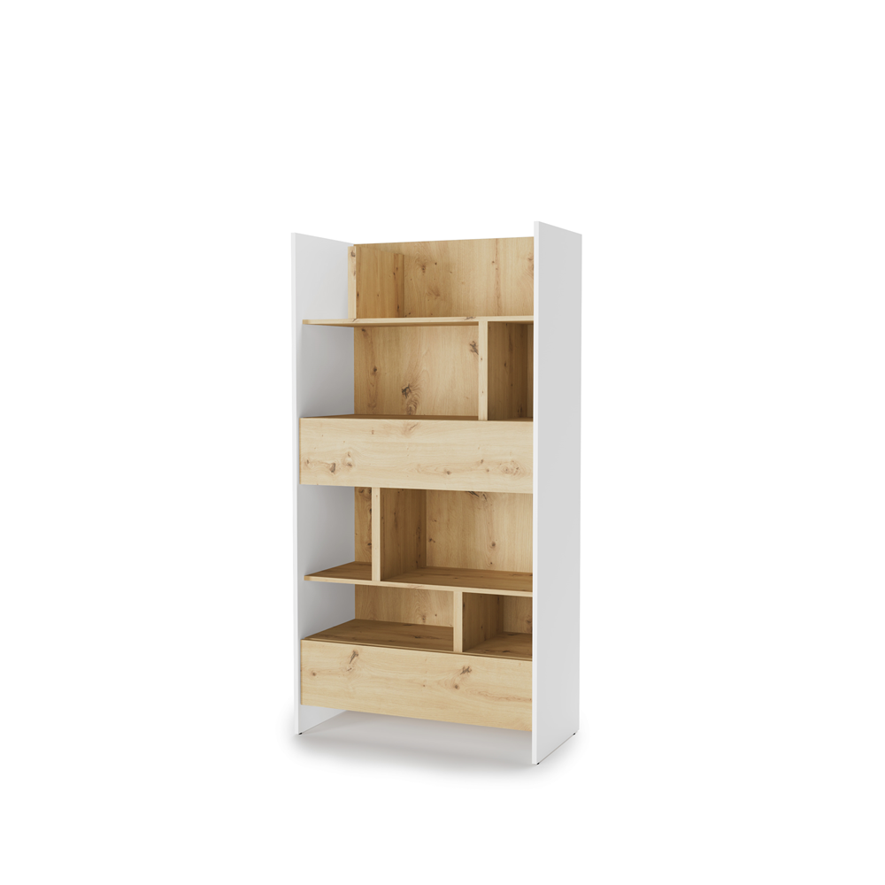 BED CONCEPT BC-28 regał 92x178 - biały/dąb artisan