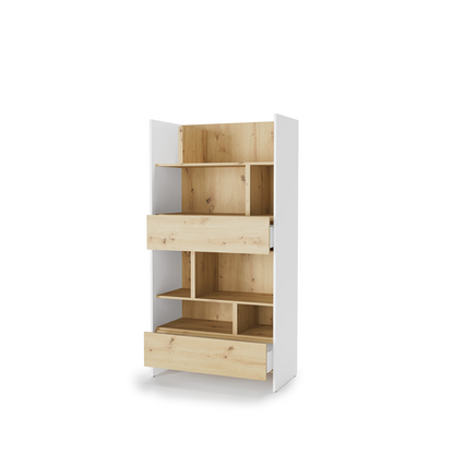 BED CONCEPT BC-28 regał 92x178 - biały/dąb artisan
