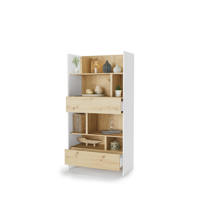 BED CONCEPT BC-28 regał 92x178 - biały/dąb artisan