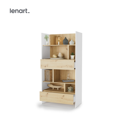 BED CONCEPT BC-28 regał 92x178 - biały/dąb artisan