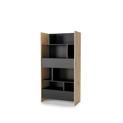 BED CONCEPT BC-28 regał 92x178 - dąb artisan/czarny