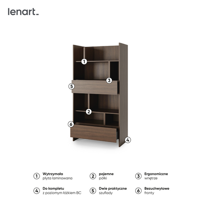 BED CONCEPT BC-28 regał 92x178 - dąb dunin