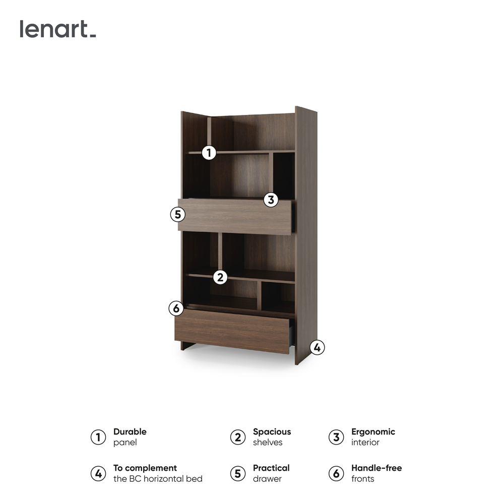 BED CONCEPT BC-28 regał 92x178 - dąb dunin