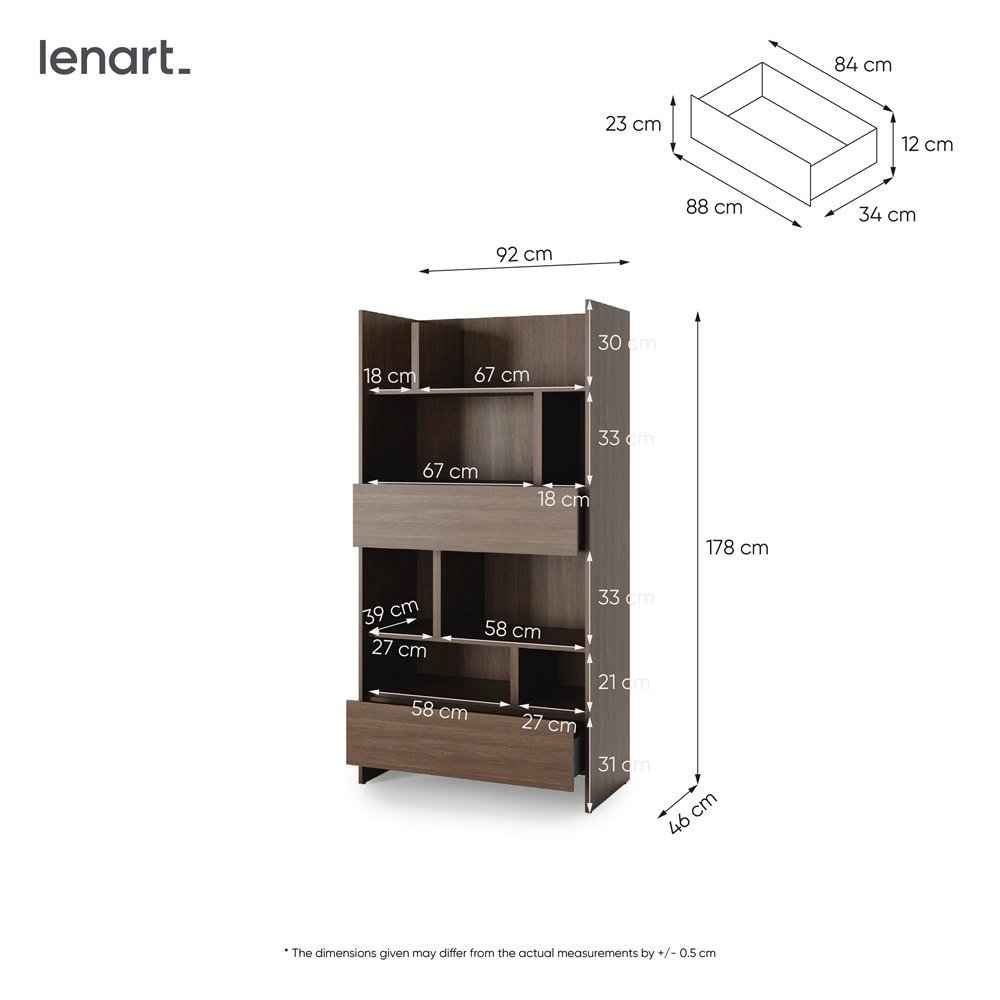 BED CONCEPT BC-28 regał 92x178 - dąb dunin