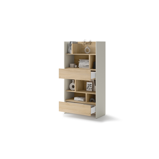 BED CONCEPT BC-28 regał 92x178 - kaszmir/dąb nagano