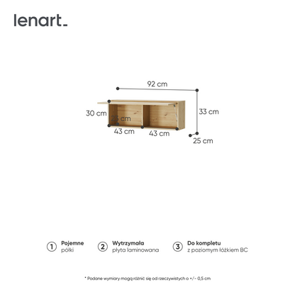 BED CONCEPT BC-29 szafka wisząca - dąb artisan