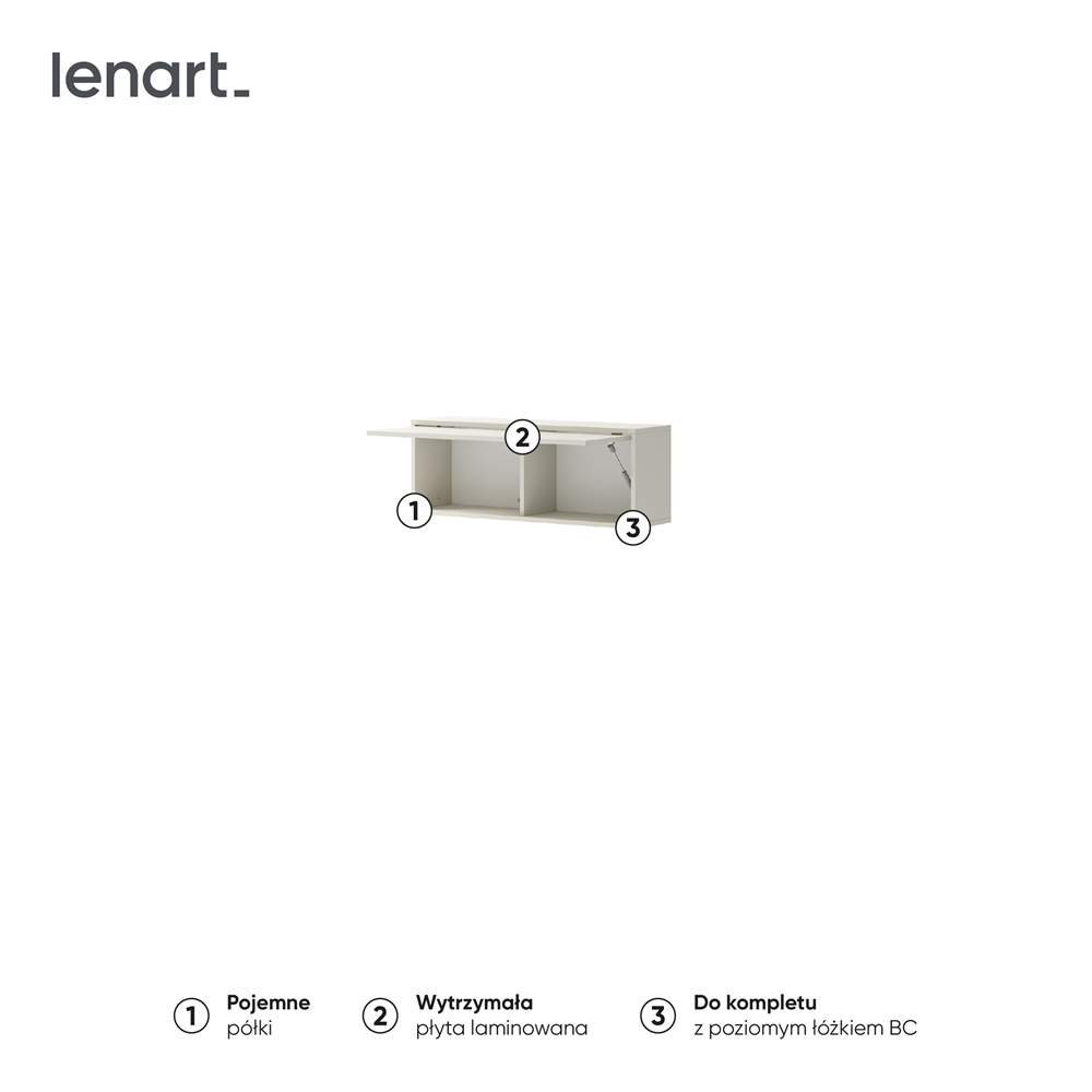 BED CONCEPT BC-29 szafka wisząca - kaszmir