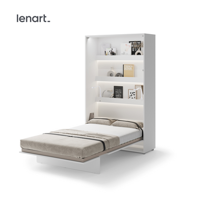 BED CONCEPT BC-02p - półkotapczan pionowy 120 - biały połysk