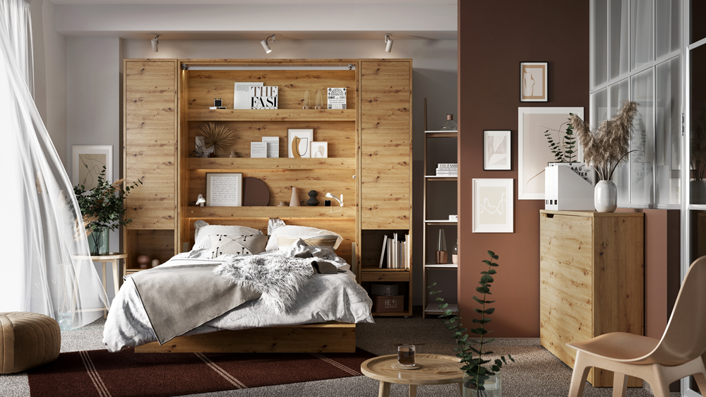 BED CONCEPT BC-02 - półkotapczan pionowy 120 - dąb artisan