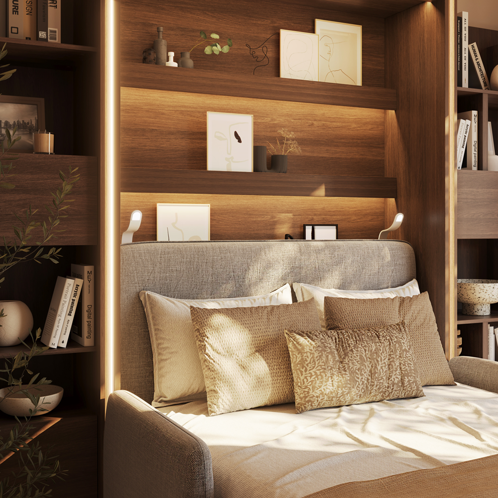 BED CONCEPT BC-02 - półkotapczan pionowy 120 - dąb dunin