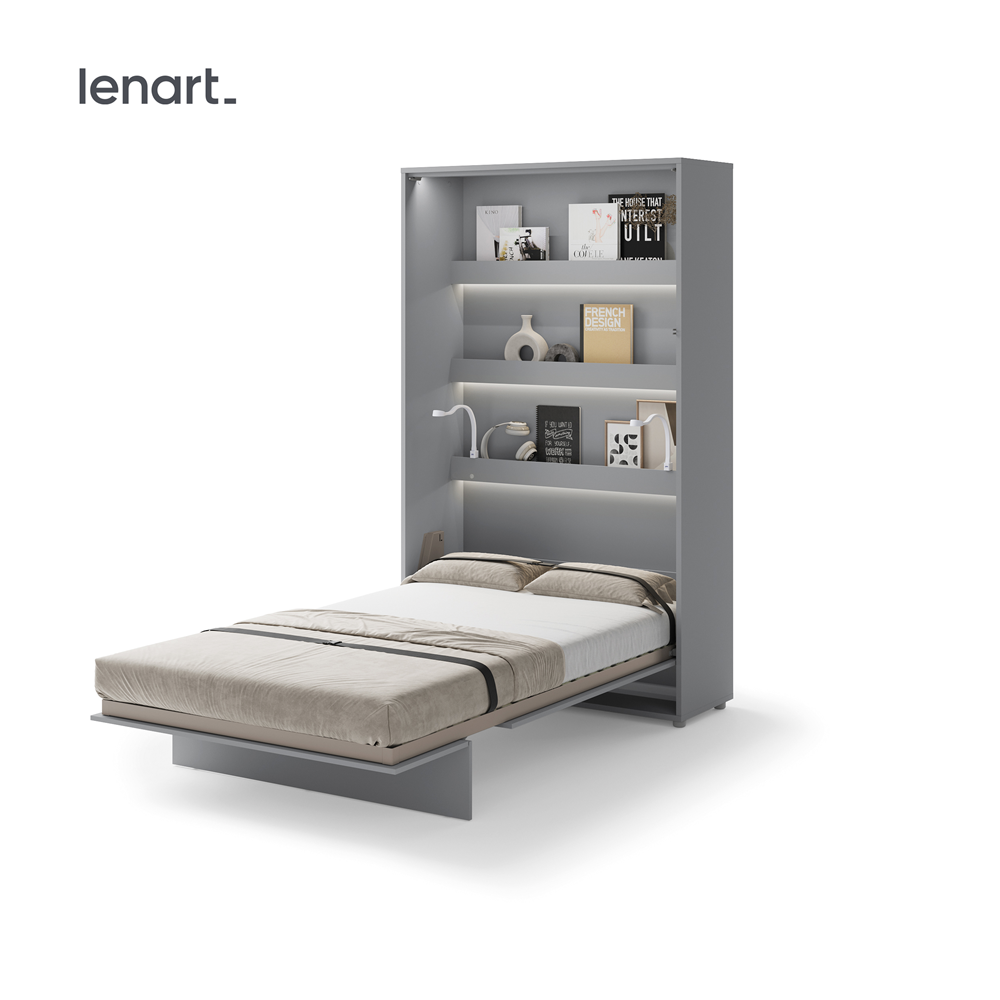 BED CONCEPT BC-02 - półkotapczan pionowy 120 - szary