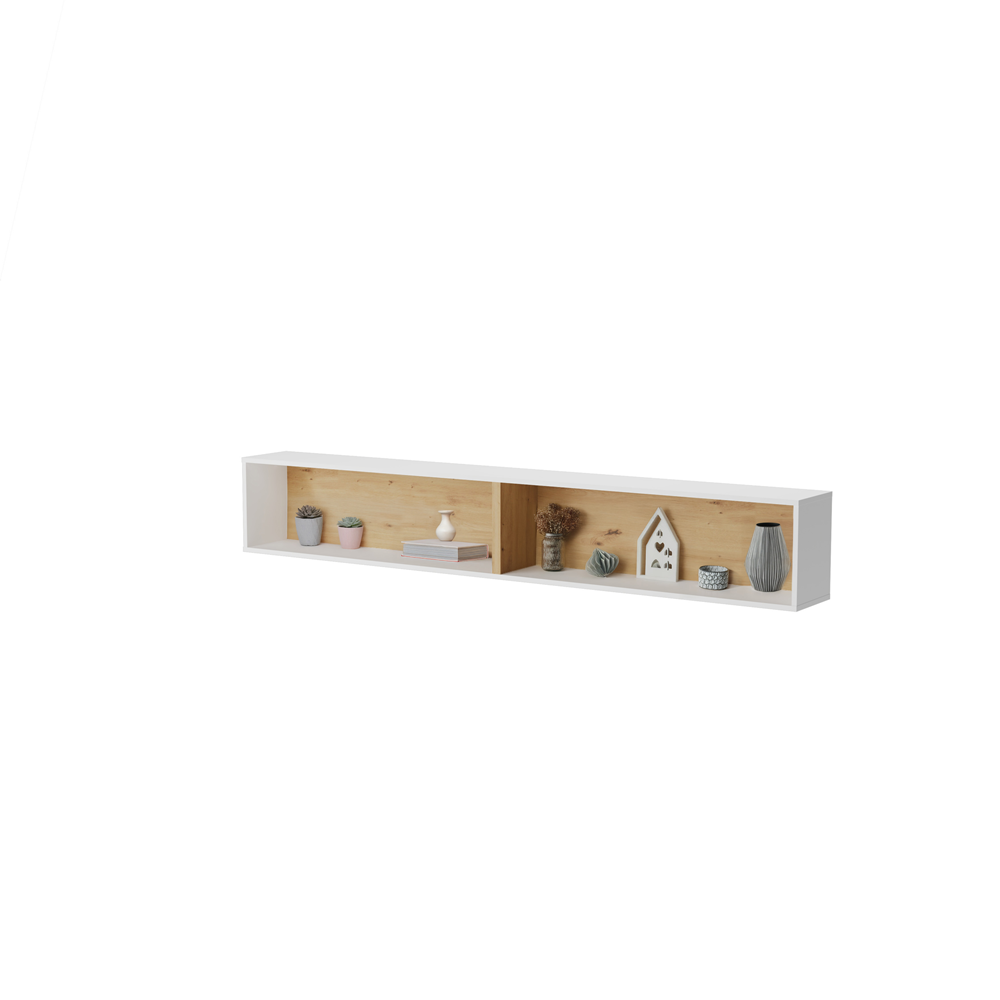 BED CONCEPT BC-30 półka wisząca - biały/dąb artisan