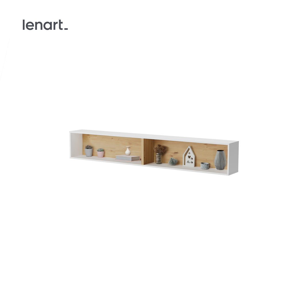 BED CONCEPT BC-30 półka wisząca - biały/dąb artisan