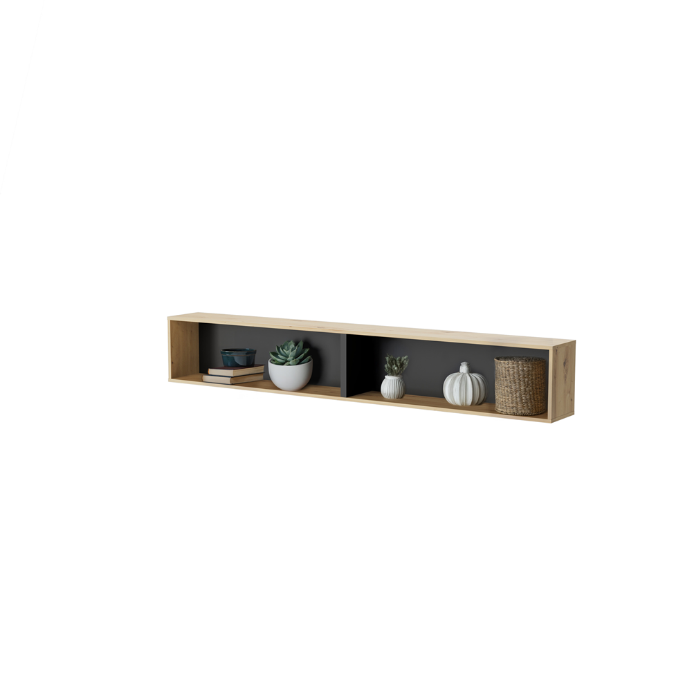 BED CONCEPT BC-30 półka wisząca - dąb artisan/czarny